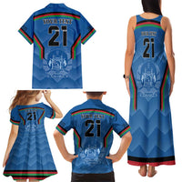 Custom Afghanistan Cricket Family Matching Tank Maxi Dress and Hawaiian Shirt Afghan Coat Of Arm with Special Flag - Wonder Print Shop