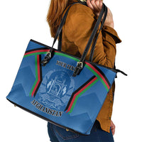 Custom Afghanistan Cricket Leather Tote Bag Afghan Coat Of Arm with Special Flag - Wonder Print Shop