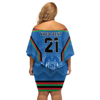 Custom Afghanistan Cricket Off Shoulder Short Dress Afghan Coat Of Arm with Special Flag - Wonder Print Shop