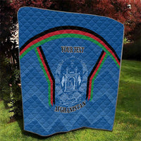 Custom Afghanistan Cricket Quilt Afghan Coat Of Arm with Special Flag - Wonder Print Shop