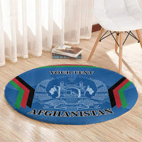 Custom Afghanistan Cricket Round Carpet Afghan Coat Of Arm with Special Flag