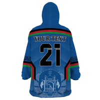 Custom Afghanistan Cricket Wearable Blanket Hoodie Afghan Coat Of Arm with Special Flag - Wonder Print Shop