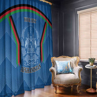 Custom Afghanistan Cricket Window Curtain Afghan Coat Of Arm with Special Flag - Wonder Print Shop