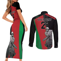 Custom Afghanistan Cricket Couples Matching Short Sleeve Bodycon Dress and Long Sleeve Button Shirt Sporty Version LT9 - Wonder Print Shop