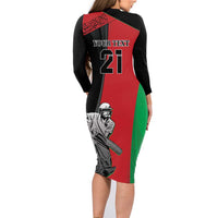 Custom Afghanistan Cricket Family Matching Long Sleeve Bodycon Dress and Hawaiian Shirt Sporty Version LT9 - Wonder Print Shop