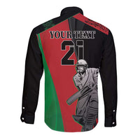 Custom Afghanistan Cricket Long Sleeve Button Shirt Sporty Version - Wonder Print Shop