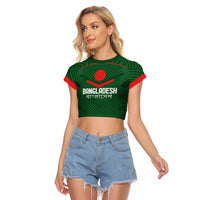 Custom Bangladesh Cricket Raglan Cropped T Shirt Go Tigers Sporty Version - Wonder Print Shop