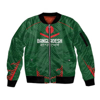 Custom Bangladesh Cricket Sleeve Zip Bomber Jacket Go Tigers Sporty Version - Wonder Print Shop