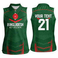 Custom Bangladesh Cricket Women Sleeveless Polo Shirt Go Tigers Sporty Version - Wonder Print Shop