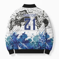 Custom Brasil Concept Guacamayo 2026 Floral Bomber Puffer Jacket Blue Edition