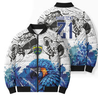 Custom Brasil Concept Guacamayo 2026 Floral Bomber Puffer Jacket Blue Edition