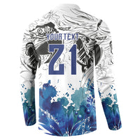 Custom Brasil Concept Guacamayo 2026 Floral Button Sweatshirt Blue Edition