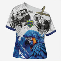 Custom Brasil Concept Guacamayo 2026 Floral Cross Shoulder Shirt Blue Edition