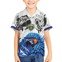 Custom Brasil Concept Guacamayo 2026 Floral Kid Hawaiian Shirt Blue Edition
