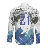 Custom Brasil Concept Guacamayo 2026 Floral Long Sleeve Button Shirt Blue Edition