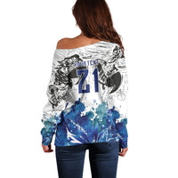 Custom Brasil Concept Guacamayo 2026 Floral Off Shoulder Sweater Blue Edition