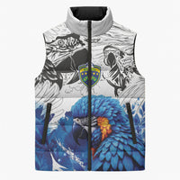 Custom Brasil Concept Guacamayo 2026 Floral Sleeveless Puffer Jacket Blue Edition