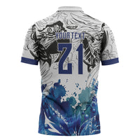 Custom Brasil Concept Guacamayo 2026 Floral Zipper Polo Shirt Blue Edition