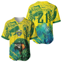 Custom Brasil Concept Guacamayo 2026 Floral Baseball Jersey Green Edition