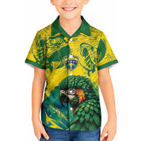Custom Brasil Concept Guacamayo 2026 Floral Kid Hawaiian Shirt Green Edition