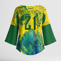 Custom Brasil Concept Guacamayo 2026 Floral Kimono Sleeve Blouse Green Edition