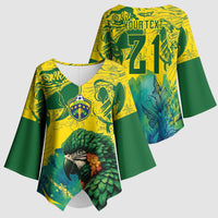 Custom Brasil Concept Guacamayo 2026 Floral Kimono Sleeve Blouse Green Edition
