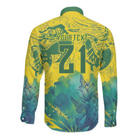 Custom Brasil Concept Guacamayo 2026 Floral Long Sleeve Button Shirt Green Edition