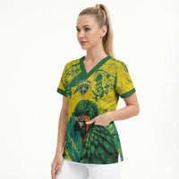 Custom Brasil Concept Guacamayo 2026 Floral Scrub Top Green Edition