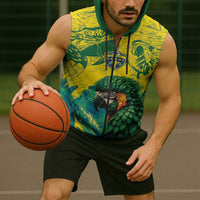 Custom Brasil Concept Guacamayo 2026 Floral Sleeveless Zip Hoodie Green Edition