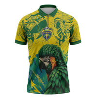 Custom Brasil Concept Guacamayo 2026 Floral Zipper Polo Shirt Green Edition