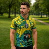 Custom Brasil Concept Guacamayo 2026 Floral Zipper Polo Shirt Green Edition