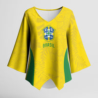 Custom Brasil Concept Parrot Football Kimono Sleeve Blouse Macaw Bird Floral Tribal Edition 2026