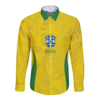 Custom Brasil Concept Parrot Football Long Sleeve Button Shirt Macaw Bird Floral Tribal Edition 2026