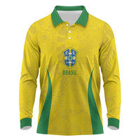Custom Brasil Concept Parrot Football Long Sleeve Polo Shirt Macaw Bird Floral Tribal Edition 2026