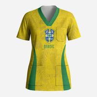 Custom Brasil Concept Parrot Football Scrub Top Macaw Bird Floral Tribal Edition 2026