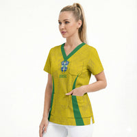 Custom Brasil Concept Parrot Football Scrub Top Macaw Bird Floral Tribal Edition 2026