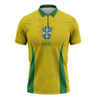 Custom Brasil Concept Parrot Football Zipper Polo Shirt Macaw Bird Floral Tribal Edition 2026