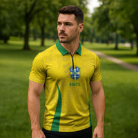 Custom Brasil Concept Parrot Football Zipper Polo Shirt Macaw Bird Floral Tribal Edition 2026
