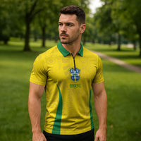 Custom Brasil Concept Parrot Football Zipper Polo Shirt Macaw Bird Floral Tribal Edition 2026