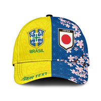 Personalized Brazil Japan Football Classic Cap Cultural Fusion Heritage