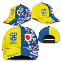 Personalized Brazil Japan Football Classic Cap Cultural Fusion Heritage
