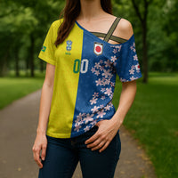 Custom Brazil Japan Football Cross Shoulder Shirt Cultural Fusion Heritage