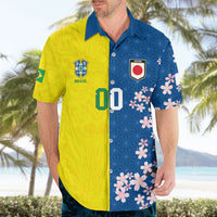 Custom Brazil Japan Football Hawaiian Shirt Cultural Fusion Heritage