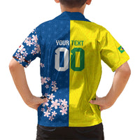 Custom Brazil Japan Football Kid Hawaiian Shirt Cultural Fusion Heritage