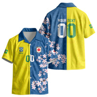 Custom Brazil Japan Football Kid Hawaiian Shirt Cultural Fusion Heritage LT9