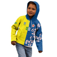 Custom Brazil Japan Football Kid Hoodie Cultural Fusion Heritage