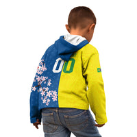 Custom Brazil Japan Football Kid Hoodie Cultural Fusion Heritage