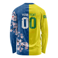 Custom Brazil Japan Football Long Sleeve Shirt Cultural Fusion Heritage