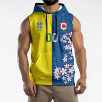 Custom Brazil Japan Football Sleeveless Hoodie Cultural Fusion Heritage