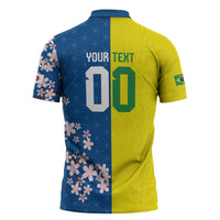 Custom Brazil Japan Football Zipper Polo Shirt Cultural Fusion Heritage